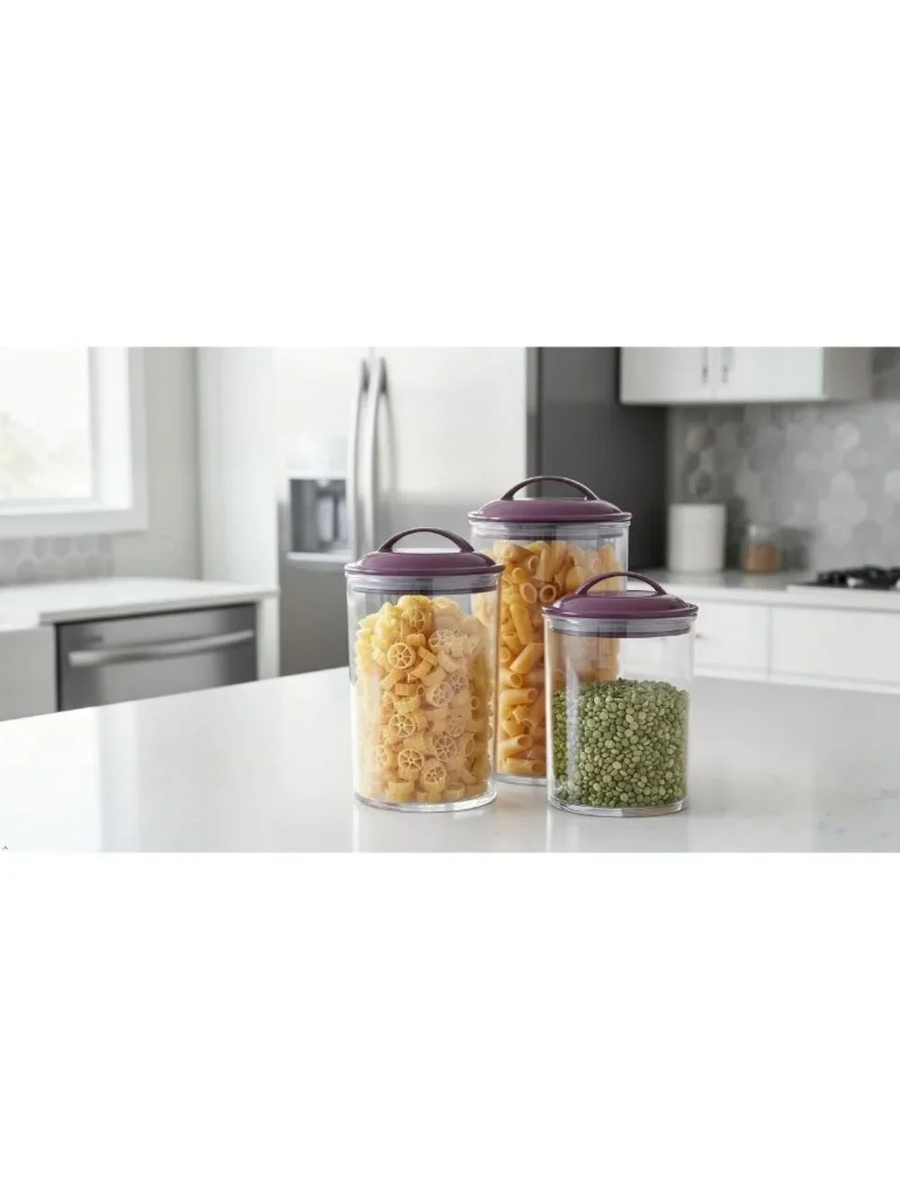 Airtight BPA-Free Food Storage Canisters Set of 3 for Kitchen Organization